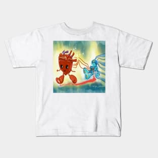 runaway heart in custom robot ecopop art Kids T-Shirt